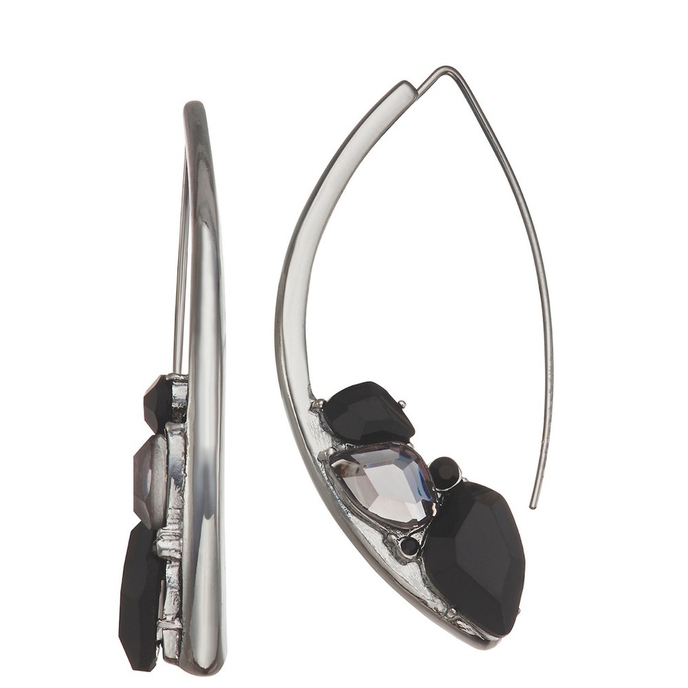 Simply Vera Vera Wang Silver and Black Earrings